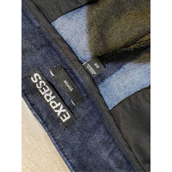 Express NWT Editor Flare Leg Straight Dark Blue Pants, Size 6 - Picture 5 of 7